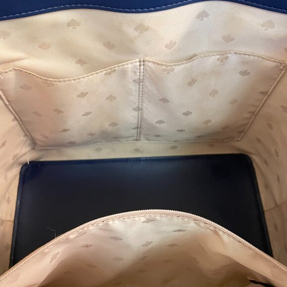 Kate Spade Kaci Floral Embossed Tote Off White Studded - Picture 9 of 14